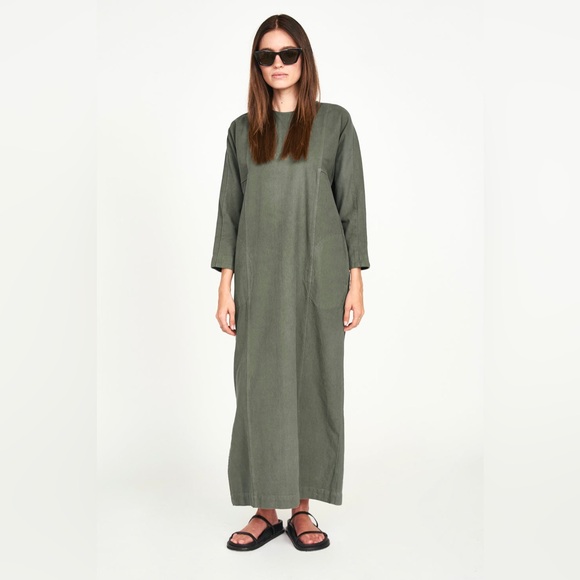 NWT MIRTH Curacao Canvas Dress in Turtle Size Small Organic Cotton Maxi - Picture 1 of 13